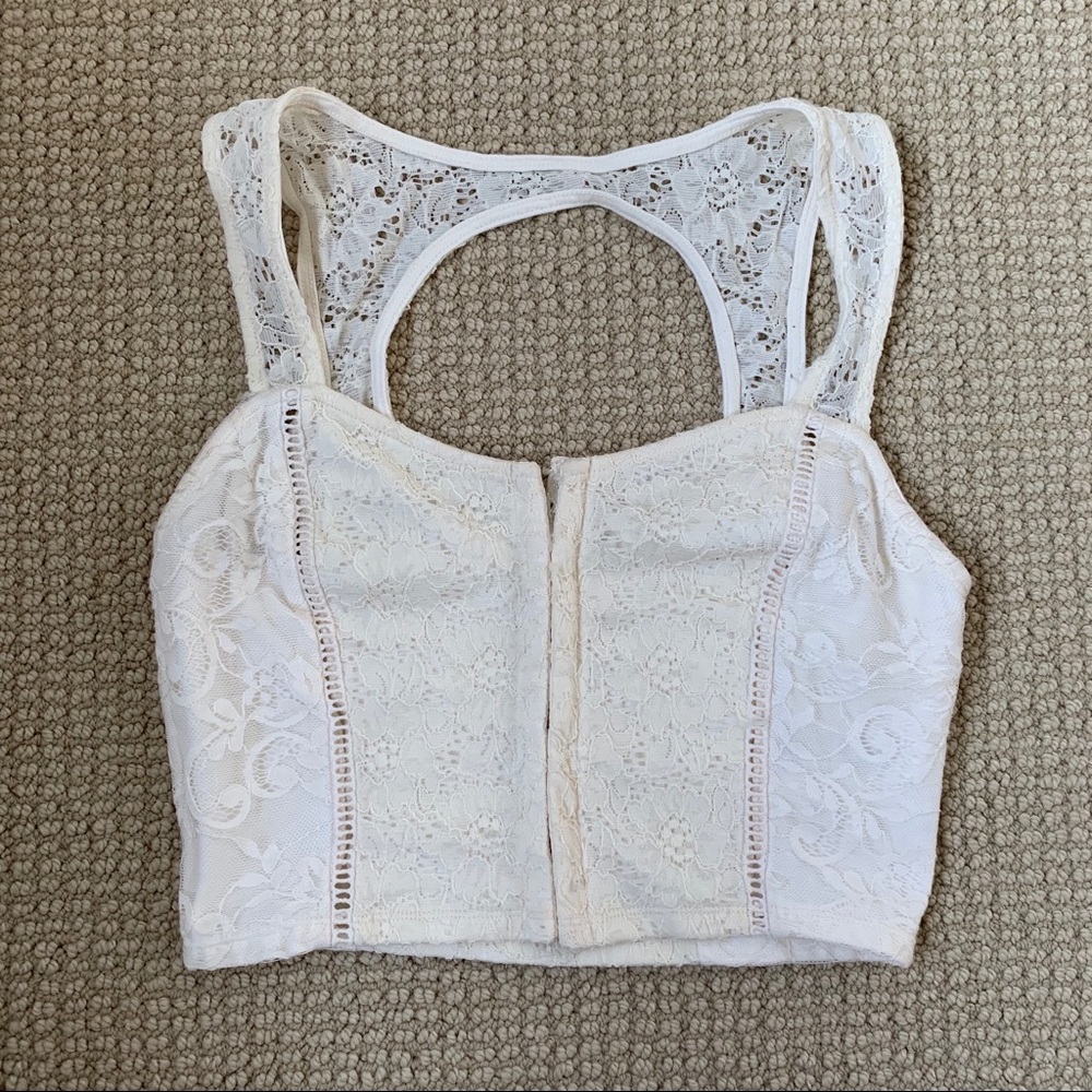 Off White Lace Bralette Top